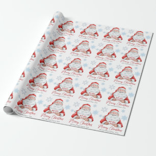 Papel De Regalo Festividad divertida de Navidades de Santa Claus