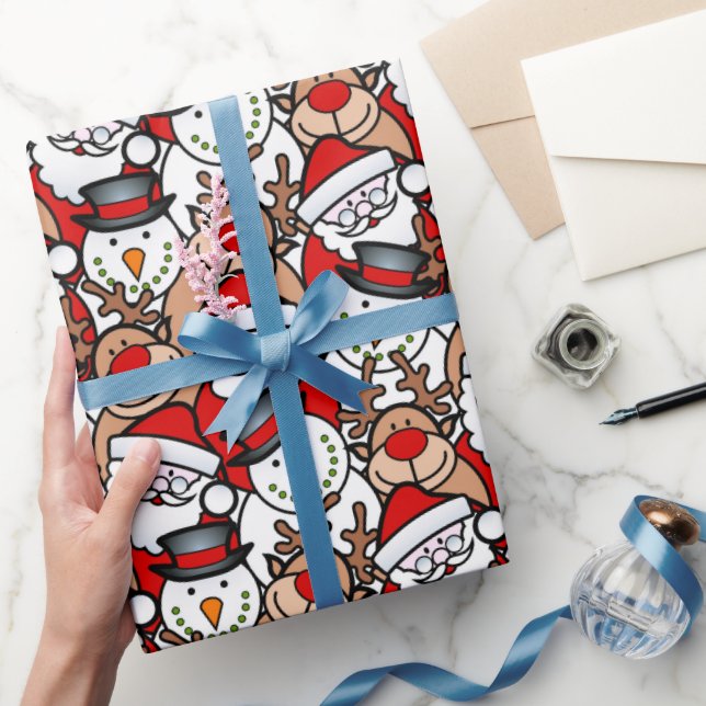 Papel De Regalo Festividad divertida de Navidades de Santa Claus (Regalar)