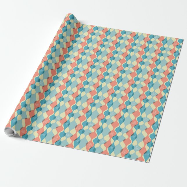 Papel De Regalo Festividad estilo Retro 50 (Desenrollado)