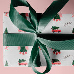 Papel De Regalo Festividad Fa La Christmas Tree Vintage Retro Van<br><div class="desc">Celebra la temporada mágica y festiva de vacaciones con nuestro papel de envolver de vacaciones personalizados. Nuestro diseño de vacaciones vintage presenta una mona retro montada en rosa con un árbol de Navidad. Este divertido patrón de Navidades también incorpora cintas, regalos y las palabras fa la la. Todas las obras...</div>
