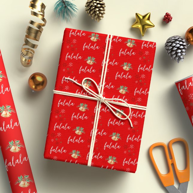 Papel De Regalo Festividad Fa La La Hand Lettering Navidades Rojos (Subido por el creador)