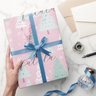 Papel De Regalo Festividad Fa La Pink Christmas Tree