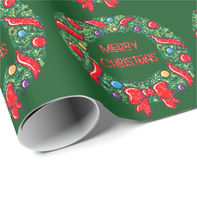 Papel De Regalo Festividad Feliz Navidad Arrecife Whimsical (Esquina del rollo)