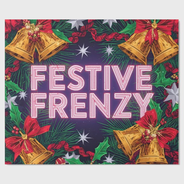 Papel De Regalo Festividad feroz maximalista (Superficie plana)