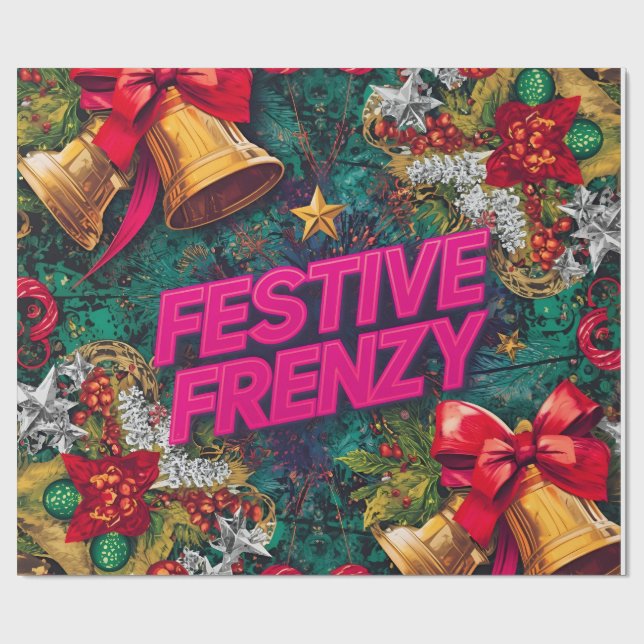 Papel De Regalo Festividad feroz maximalista (Superficie plana)