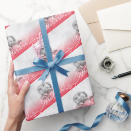 Papel De Regalo Festividad fotográfica de Navidades de Ombre Rojo 