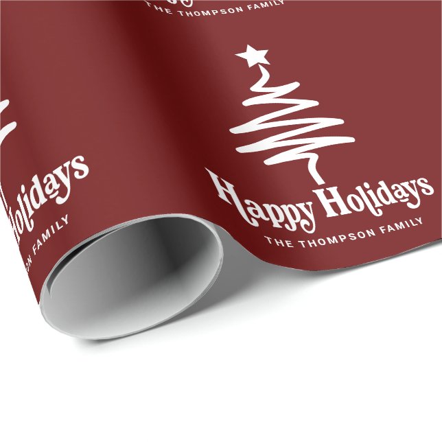 Papel De Regalo Festividad personalizada Retro Retro simple (Esquina del rollo)