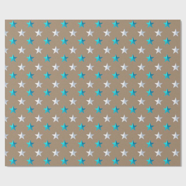 Papel De Regalo Festividad Rusa Kraft Turquoise Blue Silver (Superficie plana)