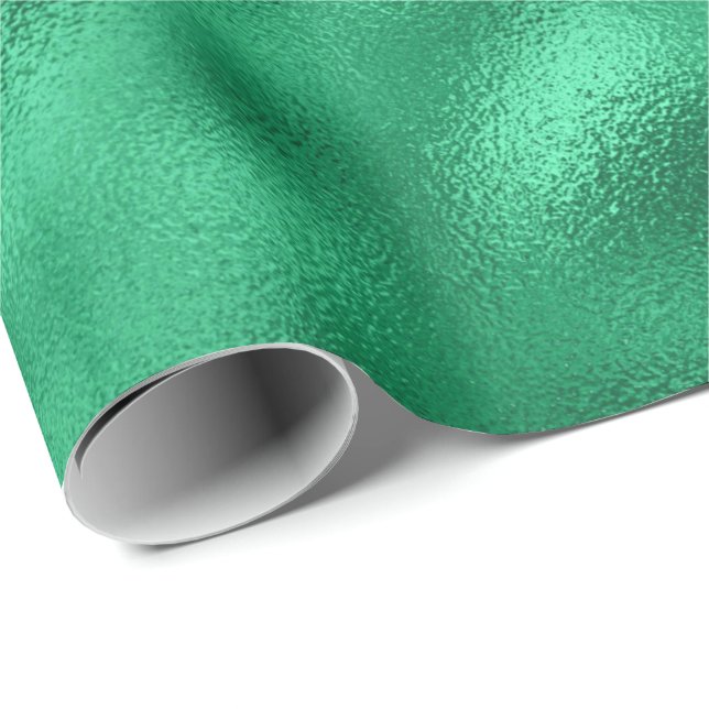 Papel De Regalo Festividad verde de Navidades de Relieve metalizad (Esquina del rollo)