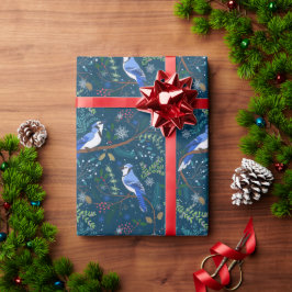Papel De Regalo Festividades de invierno azul