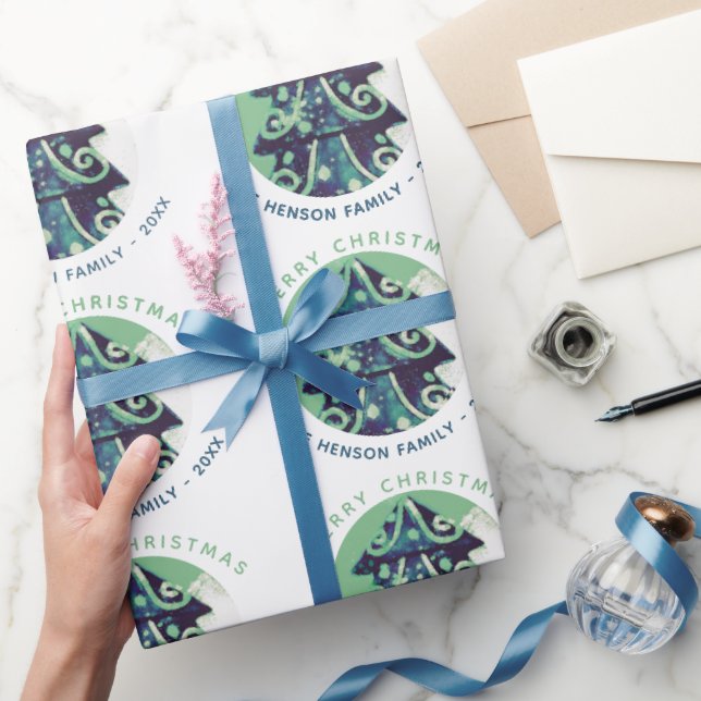 Papel De Regalo Festividades de la familia del Árbol de Navidad Ve (Regalar)