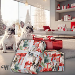 Papel De Regalo Festividades de los Navidades de Bulldog de Franci