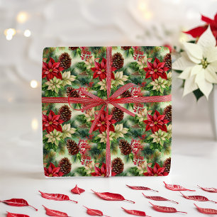 Papel De Regalo Festividades De Los Navidades De Pino Y Pineconas
