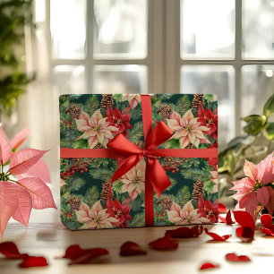Papel De Regalo Festividades De Los Navidades De Pino Y Pineconas