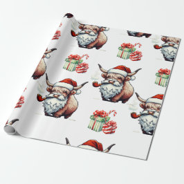 Papel De Regalo Festividades de los Navidades de Santa Cow de la H