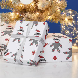 Papel De Regalo Festividades de los Navidades de Sock Monkey Weari
