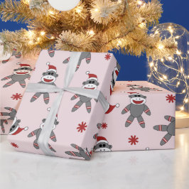 Papel De Regalo Festividades De Los Navidades Rosados De Santa Hat