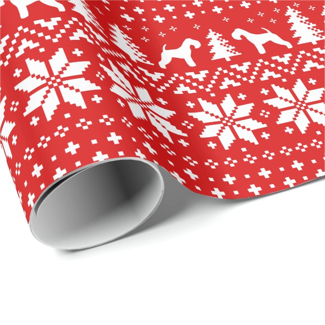 Papel De Regalo Festividades de Navidades de Silhouettes de Perro  (Esquina del rollo)