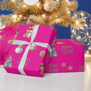 Papel De Regalo Festividades de navidades rosados con Navidades me