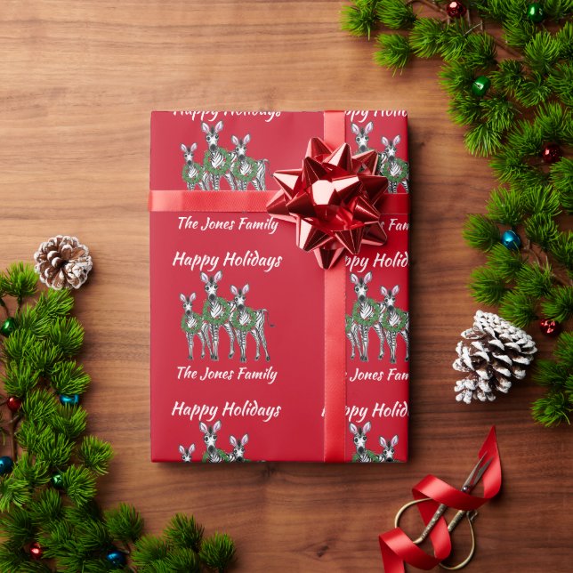 Papel De Regalo Festividades en Zebras , Navidades festivos guerre (Regalo de vacaciones)