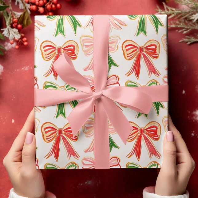 Papel De Regalo Festividades modernas inundan Navidades rojos de c (Subido por el creador)
