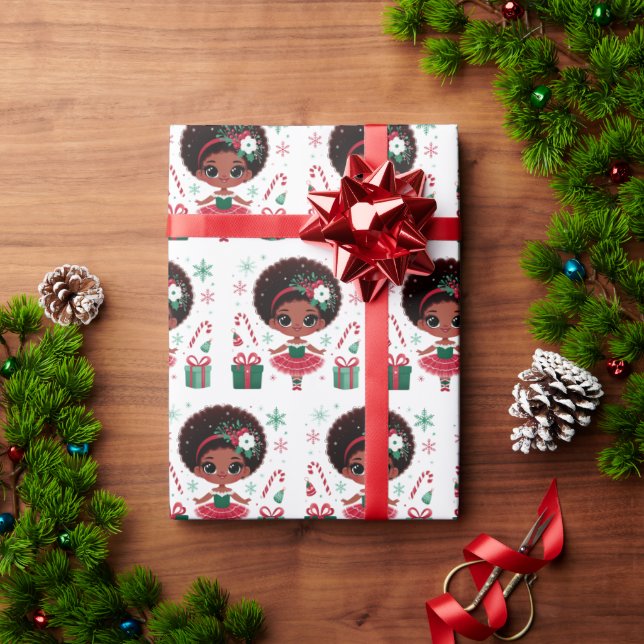 Papel De Regalo Festividades Navidades de baloncesto afroamericano (Regalo de vacaciones)
