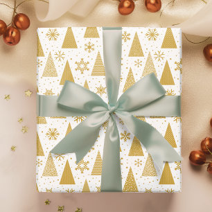 Papel De Regalo Festividades navideñas de oro moderno