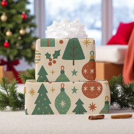 Papel De Regalo Festividades retro a mediados del siglo moderno