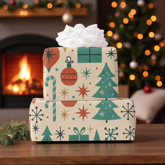 Papel De Regalo Festividades retro a mediados del siglo moderno (Subido por el creador)