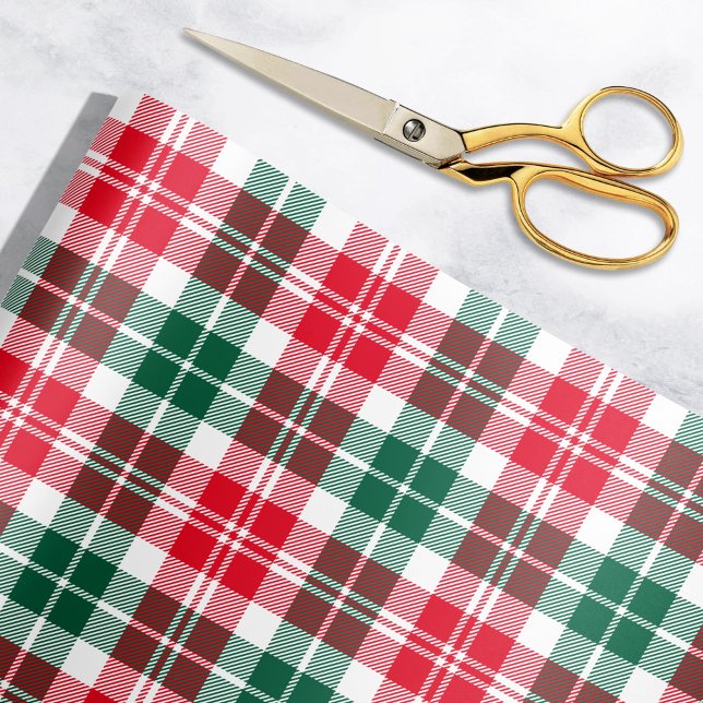 Papel De Regalo Festividades rusas rojas y verdes en el Tartán (Subido por el creador)