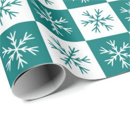 Papel De Regalo Festividades verde azuladas de Navidades de patron