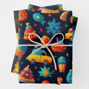 Papel de regalo festivo de vacaciones