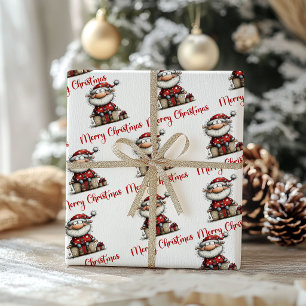 Papel de regalo festivo Santa Claus con humor capr