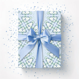 Papel De Regalo Fez Starburst Trellis en Pizarra y Verde