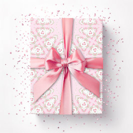 Papel De Regalo Fez Starburst Trellis en Rosa y Verde