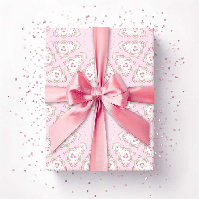 Papel De Regalo Fez Starburst Trellis in Pink and Green (Subido por el creador)