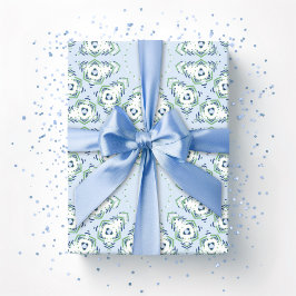 Papel De Regalo Fez Starburst Trellis in Slate and Green