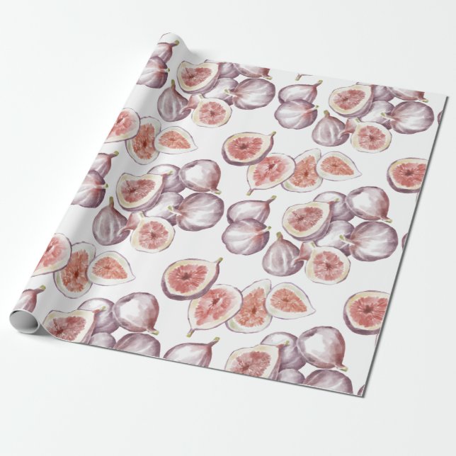 Papel De Regalo Fibras de acuarela en blanco (Desenrollado)