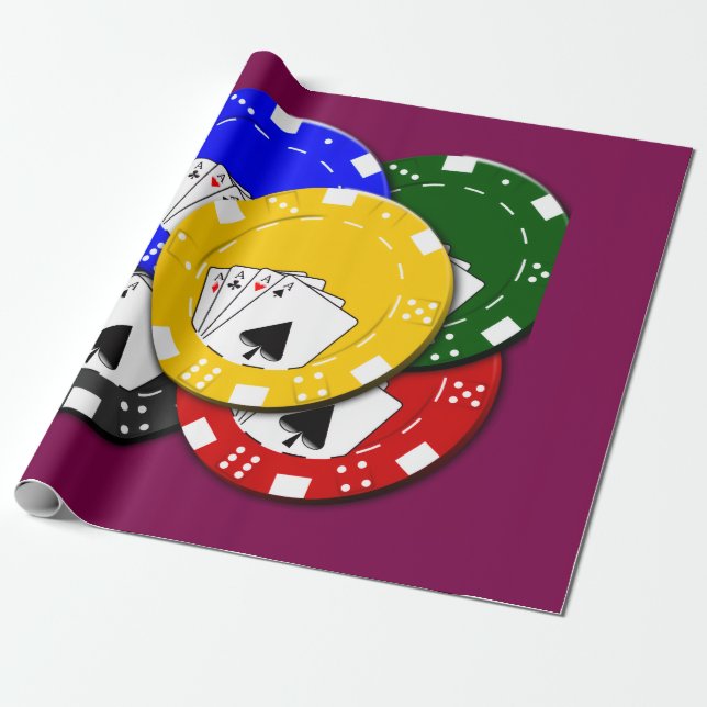 Papel De Regalo Ficha de póquer (Desenrollado)