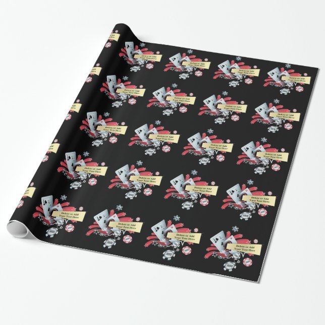 Papel De Regalo Fichas de póker del casino de juego personalizadas (Desenrollado)