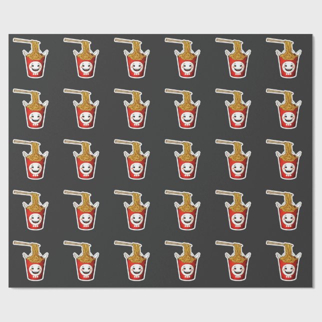 Papel De Regalo Fideos sonrientes (Superficie plana)
