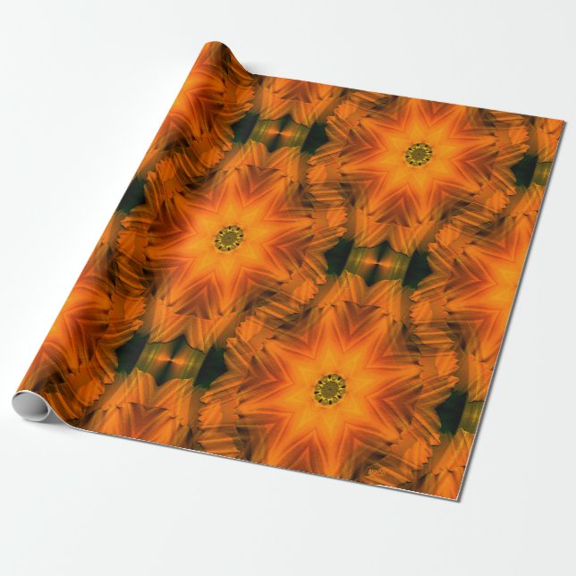 Papel De Regalo Fiery Estrellas de Otoño...... (Desenrollado)