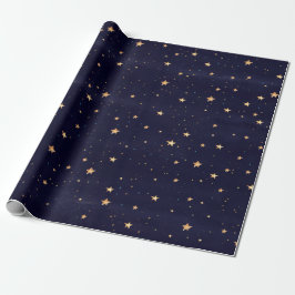 Papel De Regalo Fiesta acuarela de las estrellas de los navidades