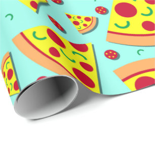 Papel De Regalo Fiesta adolescente Pizza Slice estilo Emoji de mod