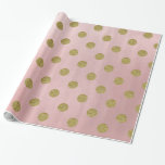 Papel De Regalo Fiesta atractivo de los lunares del rosa color de<br><div class="desc">Papel de embalaje</div>