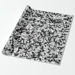 Papel De Regalo Fiesta Camuflaje Gris Blanco Negro Ártico<br><div class="desc">Papel de envolver</div>