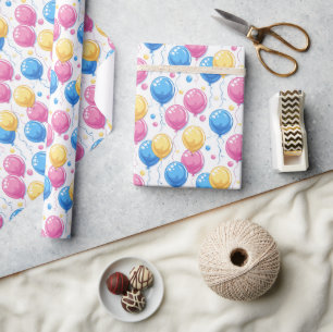 Papel De Regalo Fiesta colorido Globos Niños