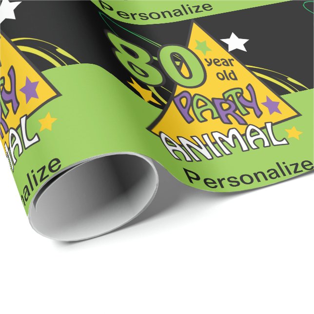 Papel De Regalo Fiesta de 80 años (Esquina del rollo)