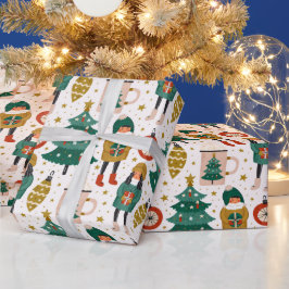 Papel De Regalo Fiesta de adornos de árbol de navidad de chocolate