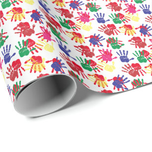 Papel De Regalo Fiesta de arte de huellas coloridas para niños